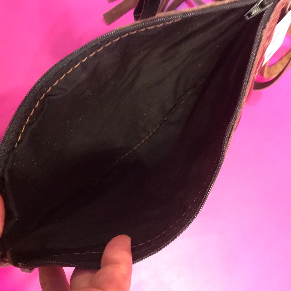 6"x 9"  Leather Fringe Clutch - Picture 7 of 8